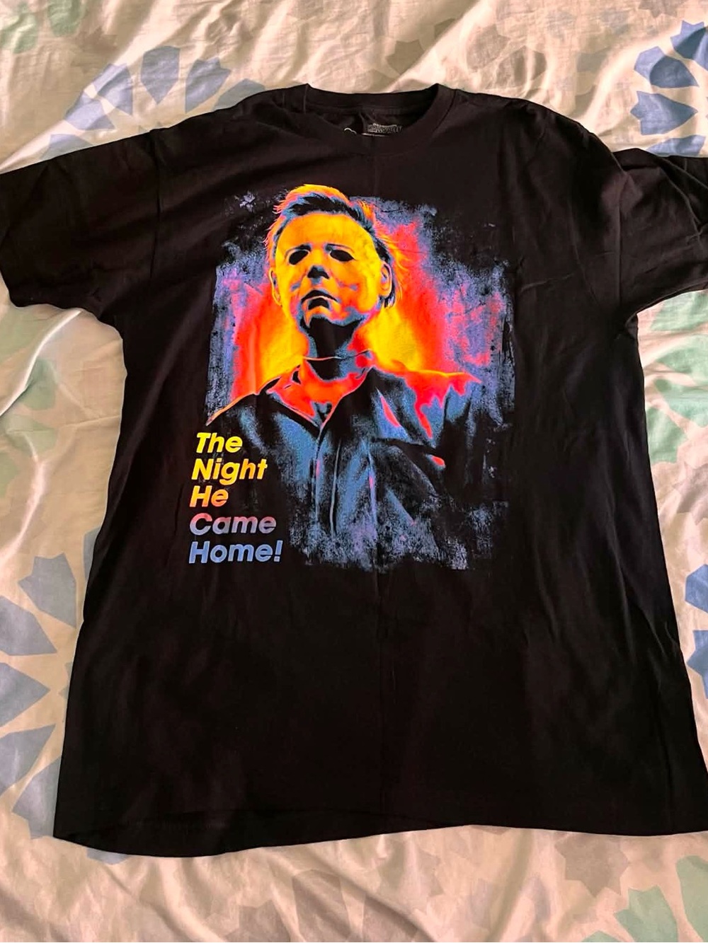 Black Graphic Short Sleeve Tee - The Night He Came Home